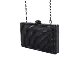 3524900759-02 Crystal Kensington Clutch Μαύρο Τσαντάκι Στρας KURT GEIGER