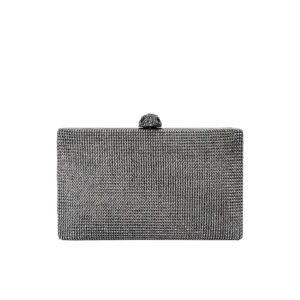 3524901609-00 Crystal Kensington Clutch Ασημί Τσαντάκι Στρας KURT GEIGER