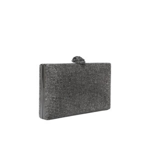 3524901609-01 Crystal Kensington Clutch Ασημί Τσαντάκι Στρας KURT GEIGER