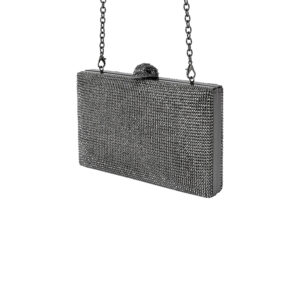 3524901609-02 Crystal Kensington Clutch Ασημί Τσαντάκι Στρας KURT GEIGER