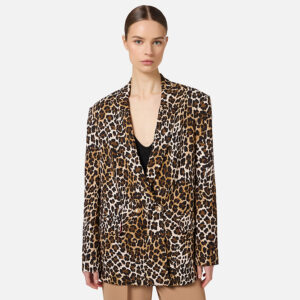 GI12047E2_B85-mdl2 Φαρδύ Ίσιο Σακάκι Animal Print ELISABETTA FRANCHI