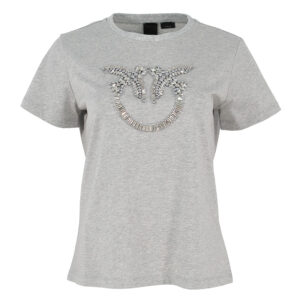 100535A24E_I42-00 Quentin Γκρι T-Shirt Με Love Birds PINKO