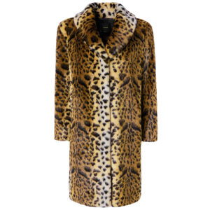 104253A25Q_CZ9-00 Colombia Παλτό Γούνα Animal Print PINKO