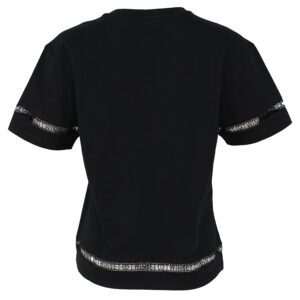 242TP2501_00006-01 Μαύρο T-Shirt Με Δαντέλα Logo TWINSET