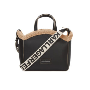 246W3084_999-01 K/Circle Shearling Small Tote Μαύρη Τσάντα KARL LAGERFELD