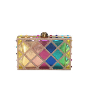 3592969999-00 Crystal Quilt Box Clutch Πολύχρωμη Τσάντα-Κουτί KURT GEIGER