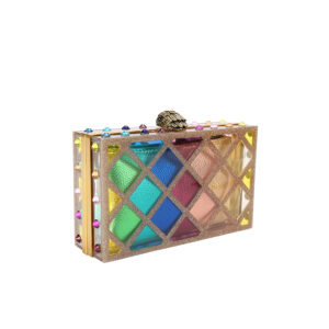 3592969999-01 Crystal Quilt Box Clutch Πολύχρωμη Τσάντα-Κουτί KURT GEIGER