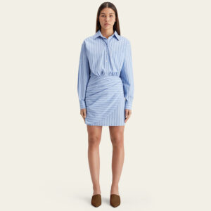 177727_7397-mdl1 Mini Μπλε Ριγέ Φόρεμα Σεμιζιέ MAISON SCOTCH