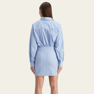 177727_7397-mdl3 Mini Μπλε Ριγέ Φόρεμα Σεμιζιέ MAISON SCOTCH