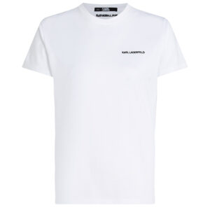 245W1714_100-00 Άσπρο Basic T-Shirt Με Logo KARL LAGERFELD