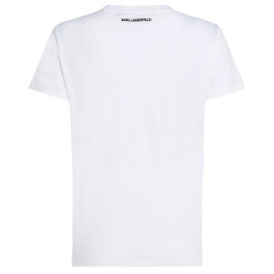 245W1714_100-01 Άσπρο Basic T-Shirt Με Logo KARL LAGERFELD