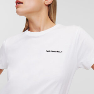 245W1714_100-mdl2 Άσπρο Basic T-Shirt Με Logo KARL LAGERFELD