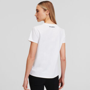 245W1714_100-mdl3 Άσπρο Basic T-Shirt Με Logo KARL LAGERFELD