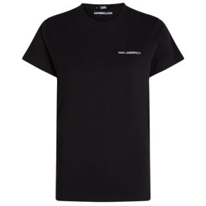 245W1714_999-00 Μαύρο Basic T-Shirt Με Logo KARL LAGERFELD