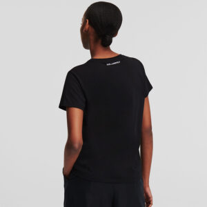 245W1714_999-mdl3 Μαύρο Basic T-Shirt Με Logo KARL LAGERFELD