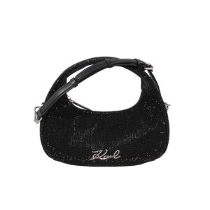 246W3081_999-00 K/Evening Signature Hobo Μαύρη Τσάντα Στρας KARL LAGERFELD