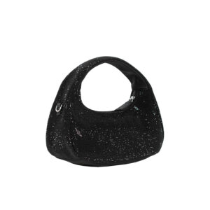 246W3081_999-01 K/Evening Signature Hobo Μαύρη Τσάντα Στρας KARL LAGERFELD