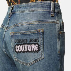 77HAB519-CDW56_904-mdl2 Φαρδύ Μπλε Τζιν Παντελόνι Με Logo VERSACE JEANS COUTURE