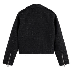 178074_6647-01 Μαύρο Tweed Μπουφάν Biker MAISON SCOTCH