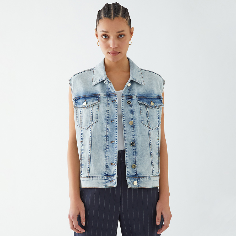 denim gileko vest style fashion