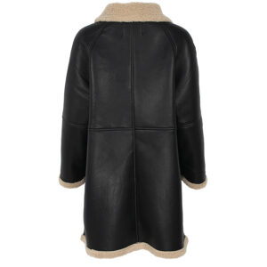 079.60.01.002_BLK-01 Μαύρο Μπουφάν Στυλ Sheepskin forel