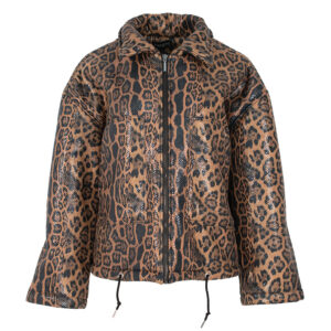 130024_BRW-00 Καφέ Animal Print Μπουφάν Sheepskin PIROUETTE