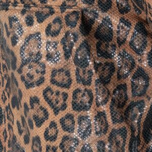 130024_BRW-02 Καφέ Animal Print Μπουφάν Sheepskin PIROUETTE