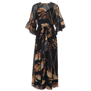 277248_BLK-00 Calama Maxi Μαύρο Φλοράλ Φόρεμα TED BAKER